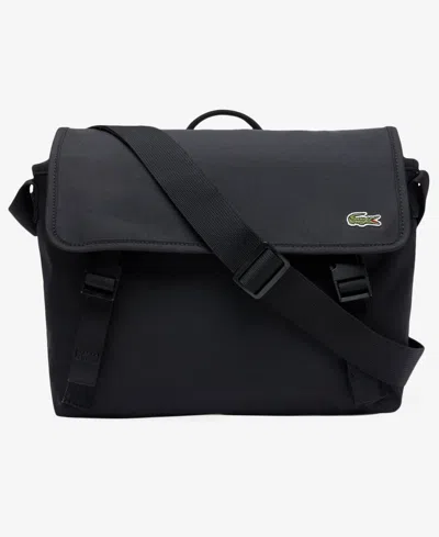 Lacoste Unisex Logo Detail Messenger Bag In Blue