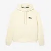Lacoste Unisex Loose Fit Hooded Organic Cotton Sweatshirt - M In White
