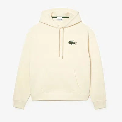 Lacoste Unisex Loose Fit Hooded Organic Cotton Sweatshirt - M In White