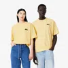 Lacoste Unisex Loose Fit Heavy Cotton Badge T-shirt In Yellow