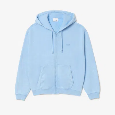 Lacoste Unisex Loose Fit Hoodie - M In Blue