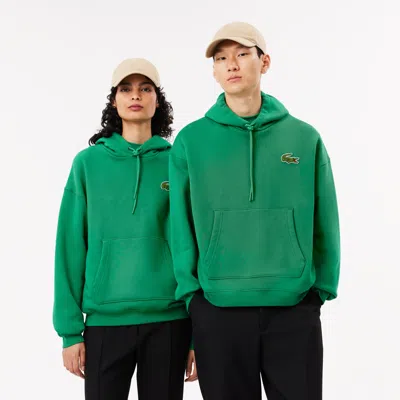 Lacoste Unisex Loose Fit Hoodie - M In Green