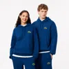Lacoste Unisex Loose Fit Hoodie - Xs In Blue