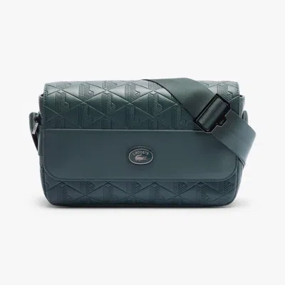 Lacoste Unisex Monogram Leather Flap Close Satchel - One Size In Green