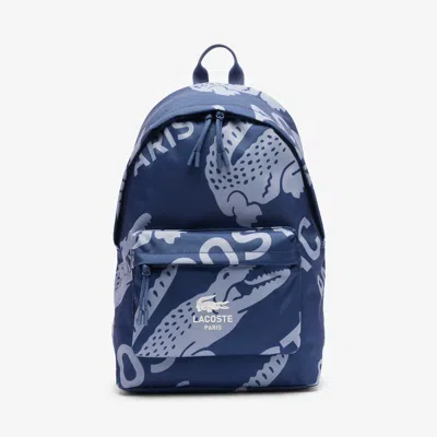 Lacoste Unisex Neocroc Printed Backpack - One Size In Blue