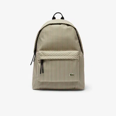 Lacoste Unisex Neocroc Striped Backpack - One Size In Beige