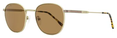 Lacoste Unisex Oval Color Stripe Sunglasses L251s 710 Matte Gold 52mm In Multi
