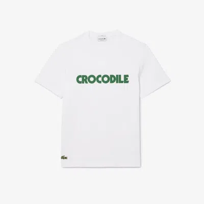 Lacoste Unisex Print Cotton T-shirt - Xs In White