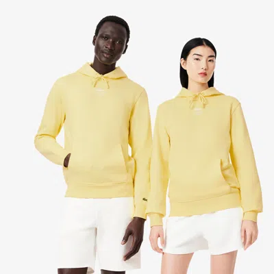 Lacoste Unisex Print Hoodie - Xxs In Yellow