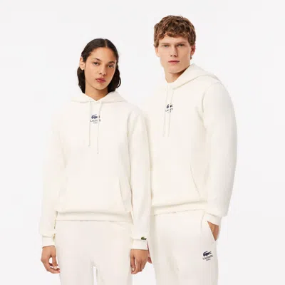 Lacoste Unisex Printed Hoodie - Xxs In White