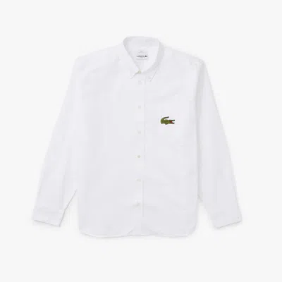 Lacoste Unisex Relaxed Fit Oxford Shirt - 3xl In White