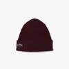 Lacoste Unisex Ribbed Knit Beanie - One Size In Red