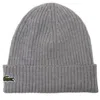 Lacoste Rb0001 Knitted Wool Beanie In Gray