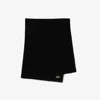Lacoste Unisex Ribbed Wool Scarf - One Size In Black