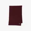Lacoste Unisex Ribbed Wool Scarf - One Size In Red