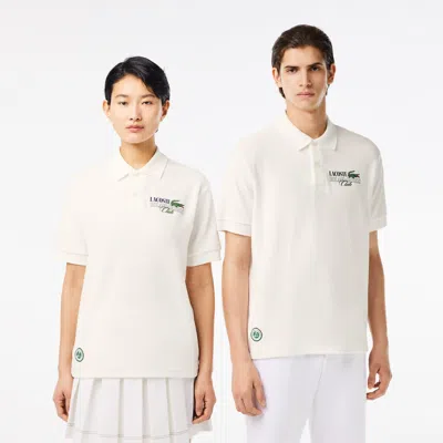 Lacoste Unisex Roland Garros Edition Terry Polo - Xxs In Neutral