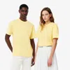 Lacoste Unisex Signature Print Cotton T-shirt In Yellow