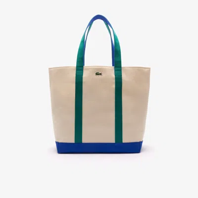 Lacoste Unisex Summer Pack Canvas Tote - One Size In White