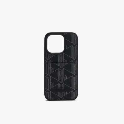 Lacoste Unisex The Blend Croc Print Iphone 15 Pro Case - One Size In Black