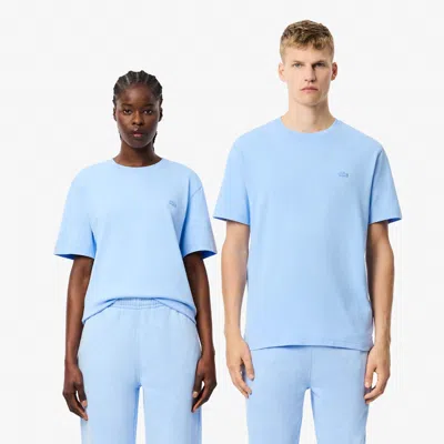 Lacoste Unisex Wash Effect Cotton Jersey T-shirt - Xs In Blue