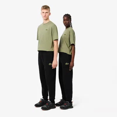 Lacoste Unisex Xl Croc Cotton Sweatpants - Xs In Black