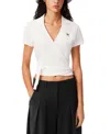 Lacoste Usa Women's Collared Short-sleeve Wrap Top