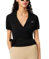 Lacoste Usa Women's Collared Short-sleeve Wrap Top