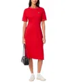 Lacoste Usa Women's Cotton Short-sleeve Midi Dress In Bright Pink