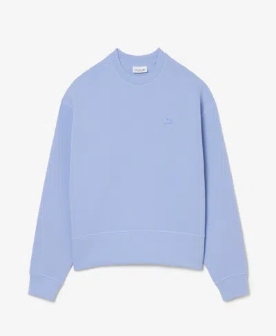 Lacoste Usa Women's Crewneck Logo Long-sleeve Sweatshirt In Blue