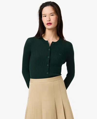 Lacoste Usa Women's Crewneck Sweater In Green