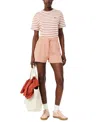 Lacoste Usa Women's Drawstring Sweat Shorts In Rustcopper