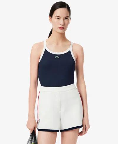 Lacoste Usa Women's Logo Slim Fit Tank Top In Blue