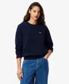 Lacoste Usa Women's Long Sleeve Sweater In Blue