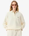 Lacoste Usa Women's Oversized Button Up Top In Brown
