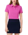 Lacoste Usa Women's Short-sleeve Polo T-shirt In Med Pink