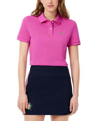 Lacoste Usa Women's Short-sleeve Polo T-shirt In Med Pink