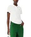 Lacoste Usa Women's Short-sleeve Ruched Polo T-shirt In White