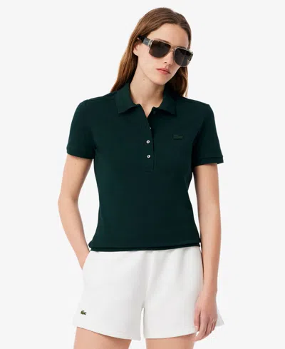 Lacoste Usa Women's Short Sleeves Slim-fit Polo Top