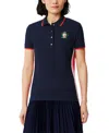 Lacoste Usa Women's Slim-fit Embroidered-badge Polo Shirt In Navy