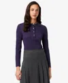 Lacoste Usa Women's Slim-fit Long Sleeve Top In Purple