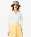 Lacoste Usa Women's Slim-fit Long Sleeve Top In White