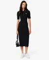 Lacoste Usa Women's Slim Fit Polo Dress In Black