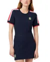 Lacoste Usa Women's Striped Sleeve Logo T-shirt In Navy