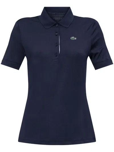 Lacoste Ribbed Collar Cotton Polo Shirt In Blue