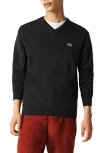Lacoste V-neck Cotton Sweater In Lightning