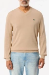 Lacoste V-neck Cotton Sweater In Viennese