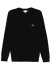 Lacoste Mens Crew Neck Fleece Sweatshirt In Black
