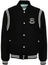 Lacoste Mens Logo-patch Regular-fit Wool-blend Varsity Jacket Black In Black