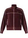 Lacoste Velvet Zip Sweatshirt In Red