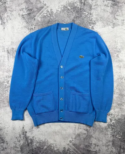 Pre-owned Lacoste Vintage 1990s Cardigan  Made In France In Blue